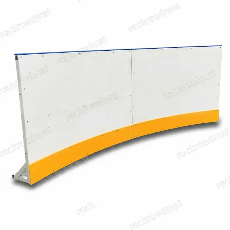 HDPE modular fencing system for synthetic ice and sports rink applications