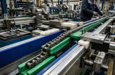 Mechanical transmission system using UHMWPE wear strips to reduce friction and improve durability in industrial machinery