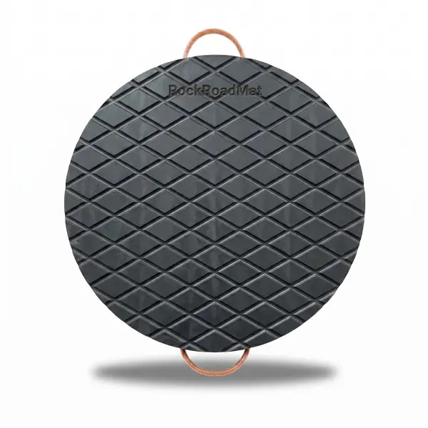 round UHMWPE outrigger pad with diamond anti-slip surface high load capacity crane stabilizer pad for heavy equipment ground protection
