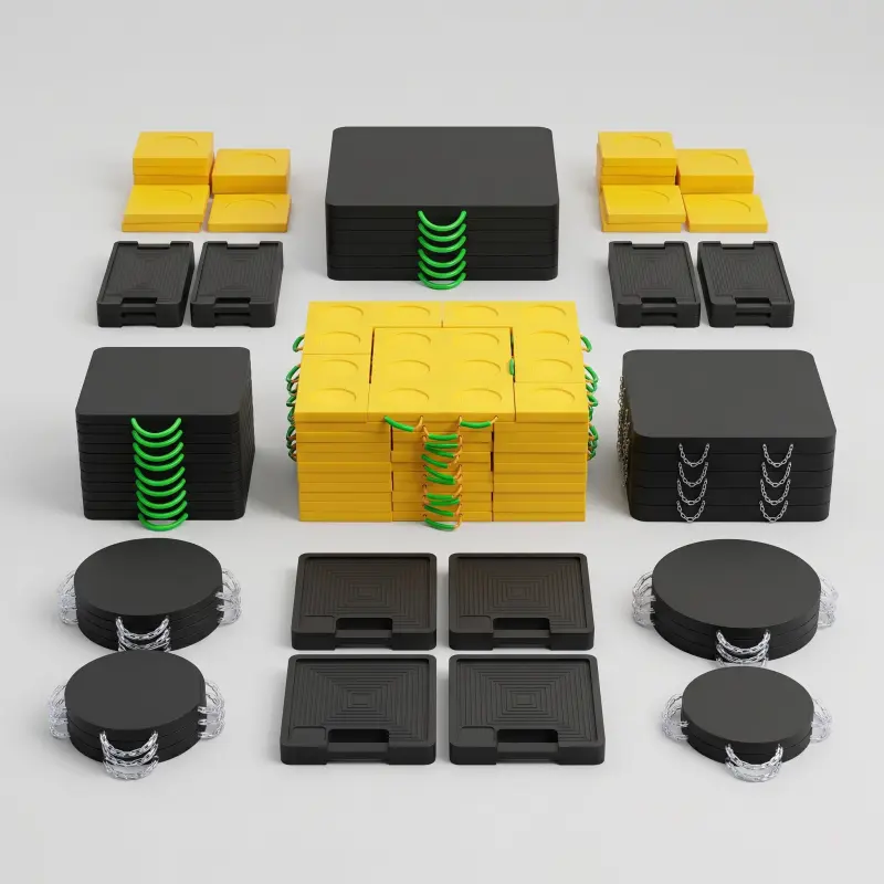 outrigger pad product family multiple sizes heavy duty crane support pads HDPE ground protection mats