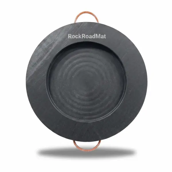 round UHMWPE outrigger pad with recessed center pocket for crane outrigger foot positioning enhanced stability heavy equipment support mat